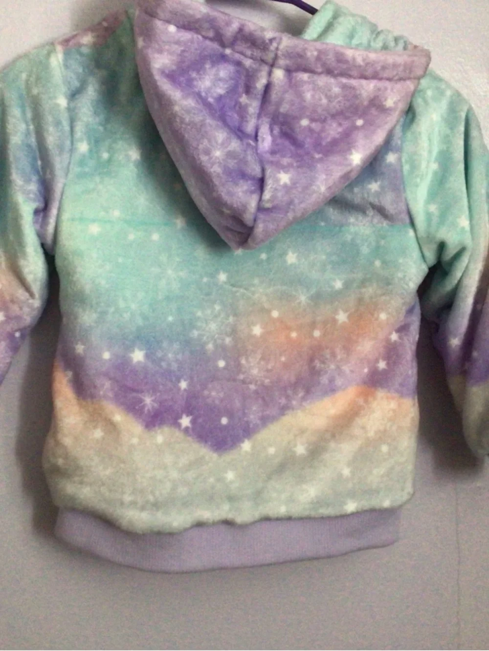 Girls' Frozen Anna & Elsa Hooded Zip Puffer Jacket - Lavender Blue